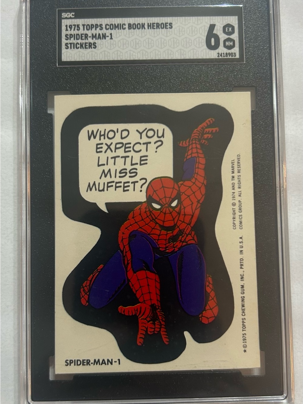 1975 Topps Spider-Man - 1  Comic Book Heroes Stickers SGC 6